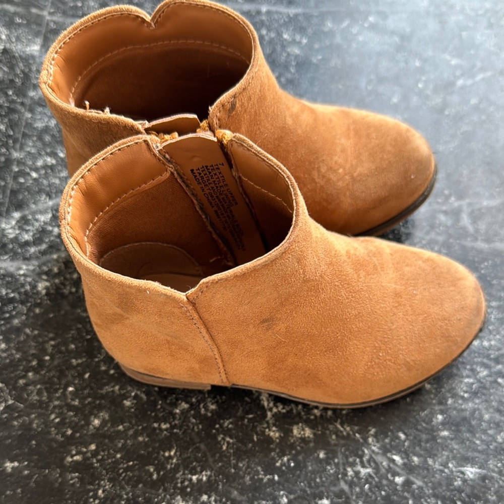Kids Tan Ankle Boots